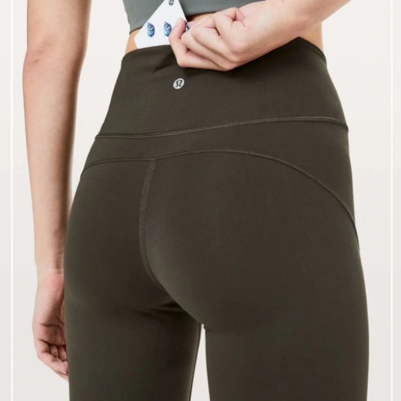 Lululemon In Movement 7/8 Tight *Everlux 25" Dark Olive Green 21686 - Picture 4 of 14